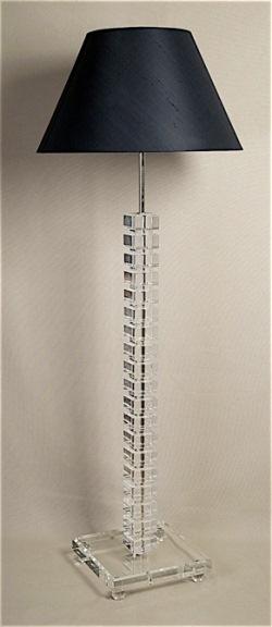 ALEXANDERS 140CM CRYSTAL SQUARE LAMP FLOOR LAMP